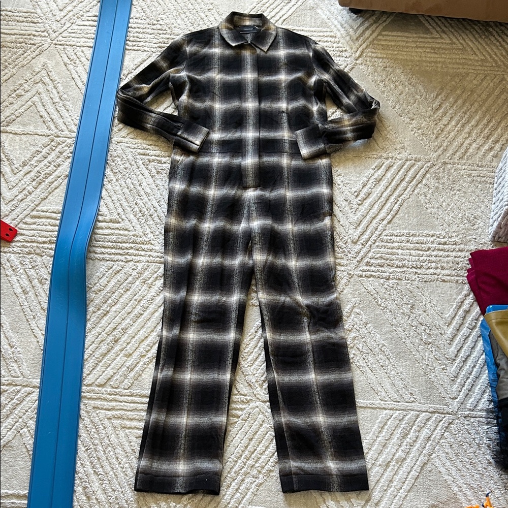 Longchamp Black & White Plaid Women's Jumpsuit